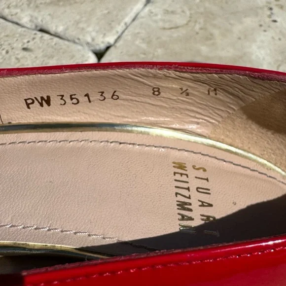 Stuart Weitzman Red Patent Leather Stuart Pumps Size 8.5 - Picture 2 of 9